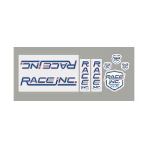 Red White Race Logo - Race Inc. RA Decal Set White Blue