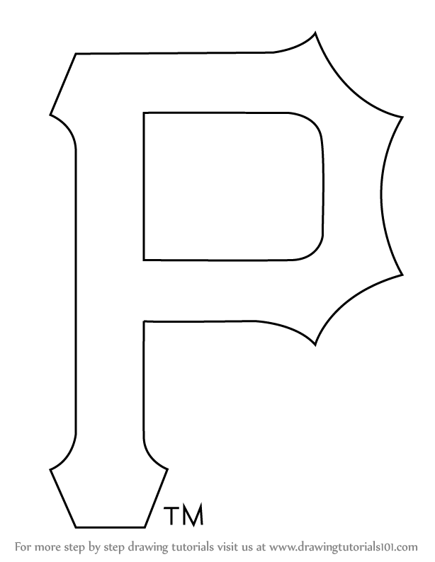 Pittsburgh Pirates P Logo - Learn How to Draw Pittsburgh Pirates Logo (MLB) Step by Step ...