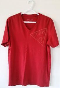 Guess the in Red V Logo - Guess mens T shirt V neck | Red Size small | Guess triangle logo | eBay