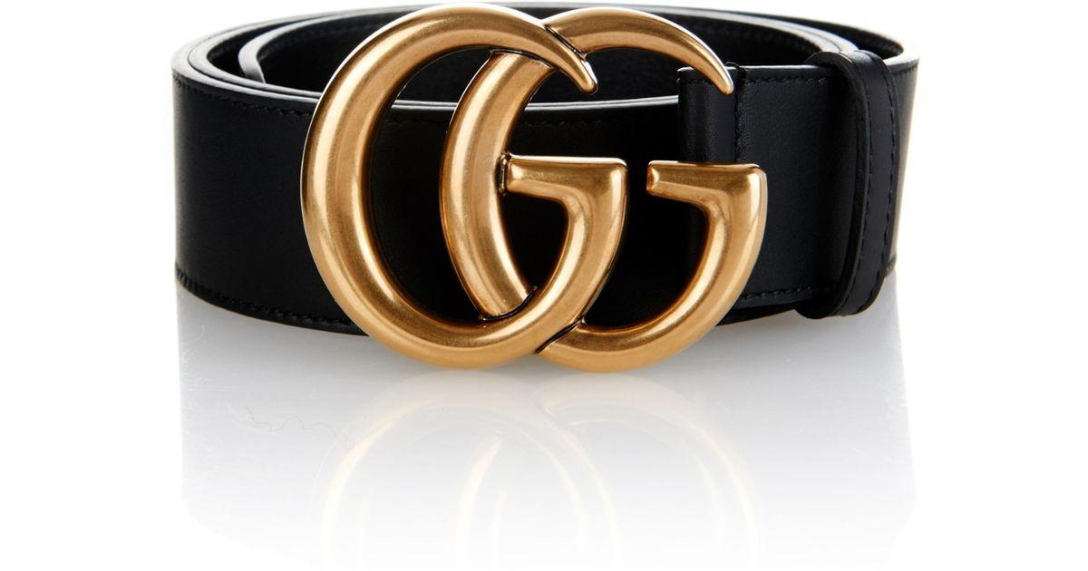 GG Logo - Lyst - Gucci Gg-Logo Leather Belt in Black for Men