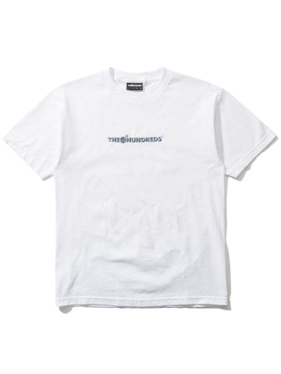 Popular White Bar Logo - The Hundreds Bar Logo Embroidery T-Shirt - White