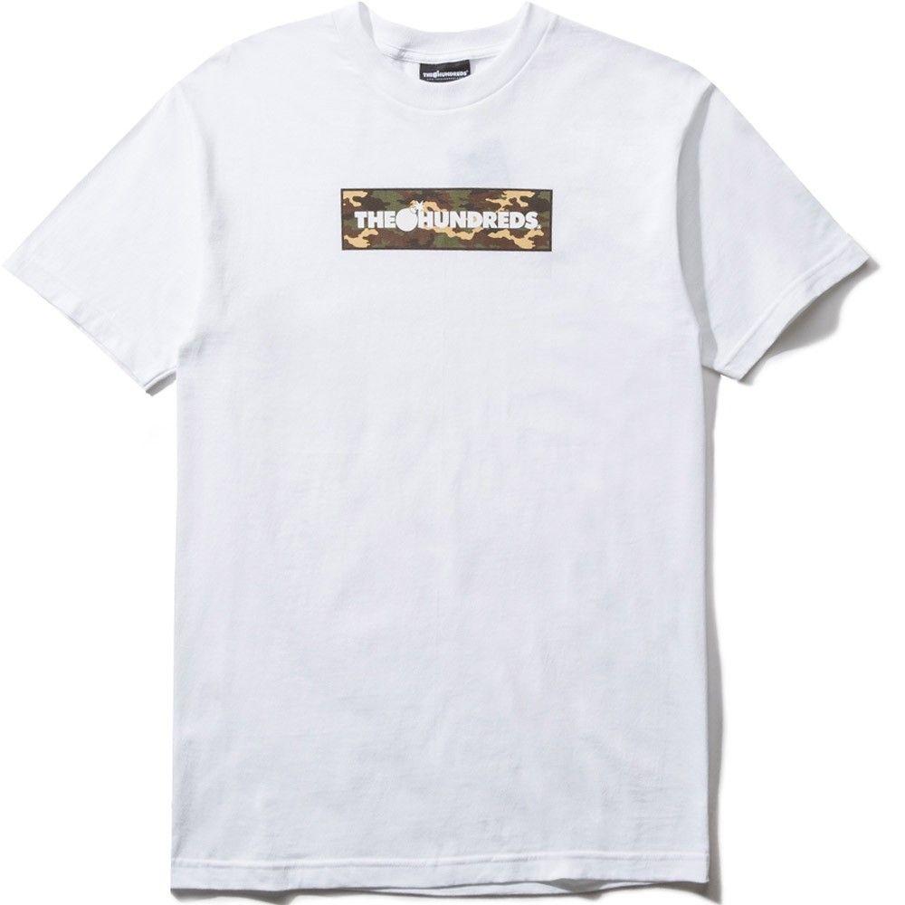 Popular White Bar Logo - The hundreds | Camo Bar Logo Tee Shirt | White | Mustard Clothing