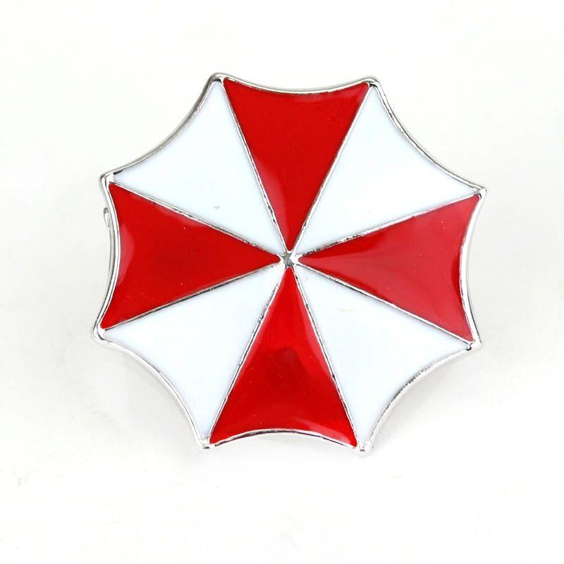 Red Umbrella Logo - Resident Evil Brooch Pins Red Umbrella Logo Brooches For Men Boys ...
