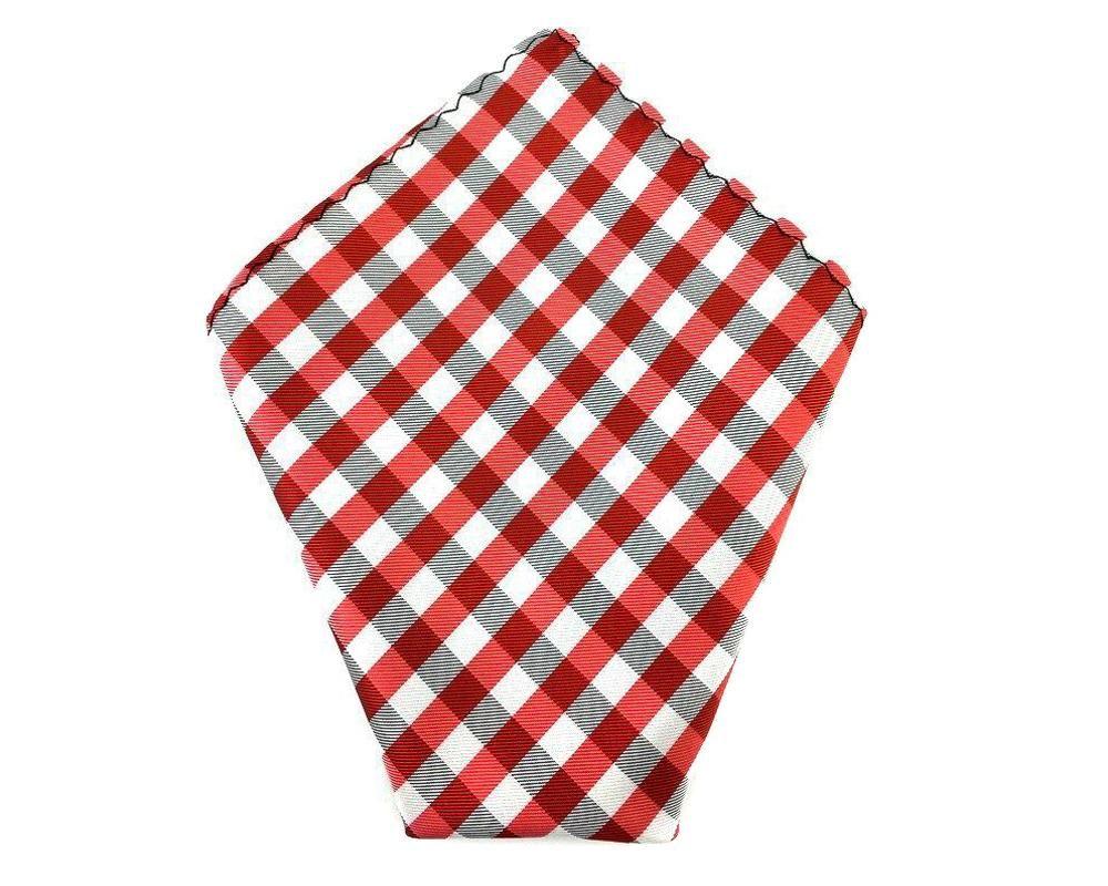 Red Checkered Square Logo - Black White and Red Checkered Pocket Square