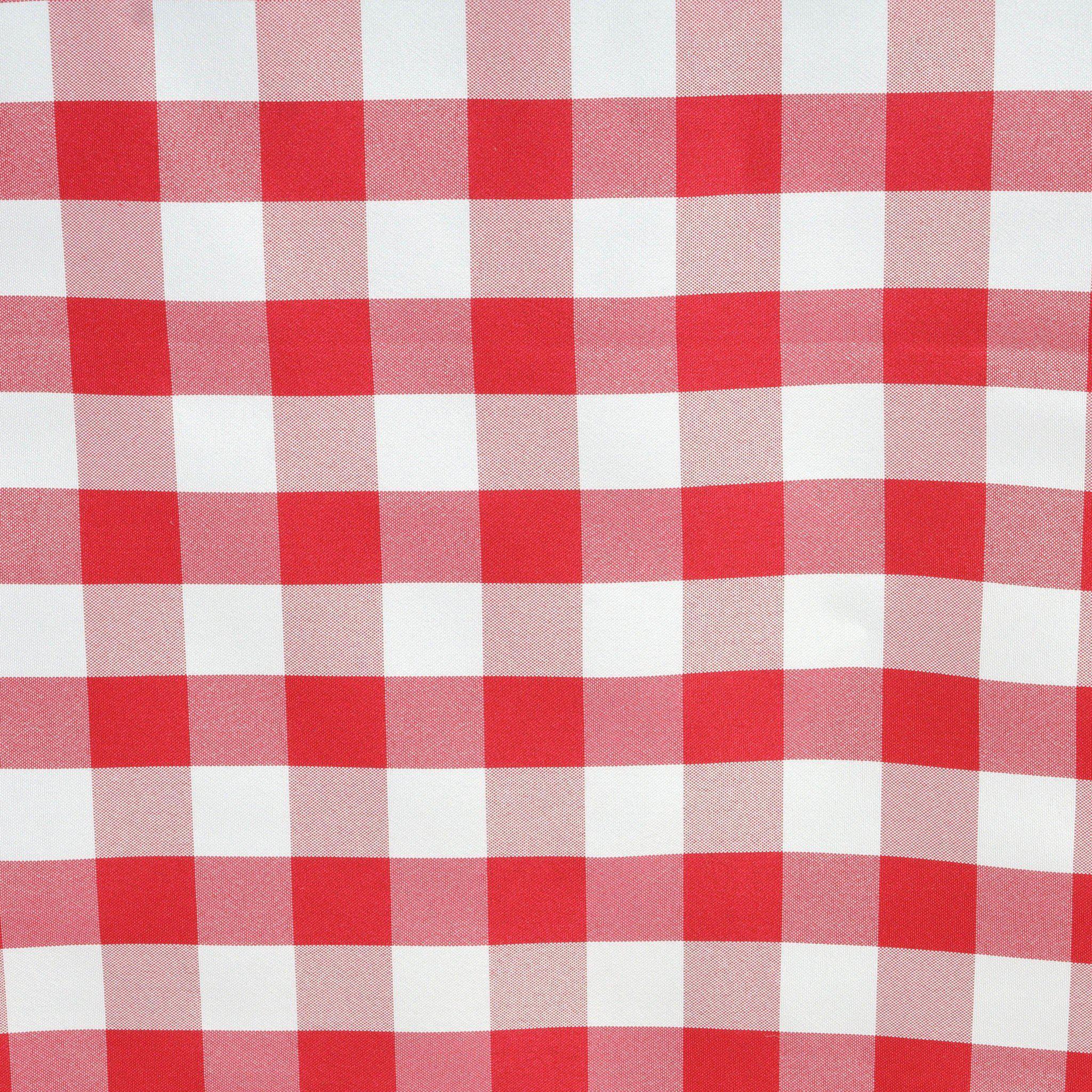 Red Checkered Square Logo - White Red Checkered Gingham Polyester Picnic Square