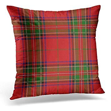 Red Checkered Square Logo - Throw Pillow Cover Red Checkered Clan Stewart Scottish