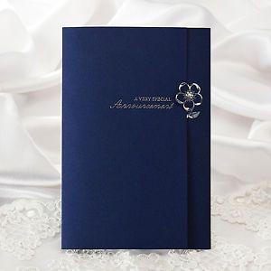 Modern Blue and Silver Logo - Navy blue silver foil wedding invitations Modern layered invitation ...