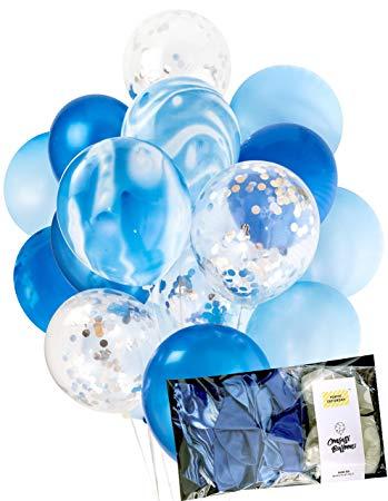 Modern Blue and Silver Logo - Amazon.com: Modern Blue and Silver Party Decoration Marble Confetti ...