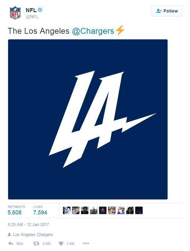 NFL Chargers Logo - Other sports teams roasted the Chargers for their new logo, L.A. ...