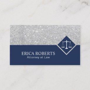 Modern Blue and Silver Logo - Navy And Silver Business Cards
