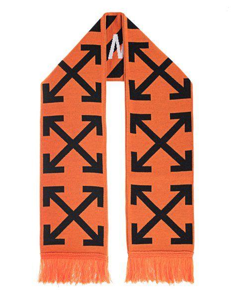 Orange O Logo - Discount Off White C O Virgil Abloh Arrows Orange Fine Knit Scarf