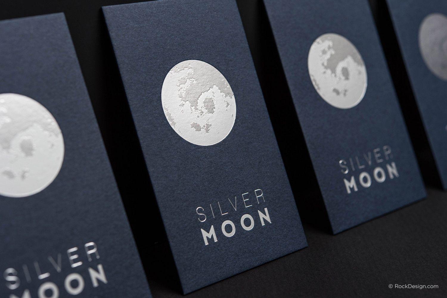 Modern Blue and Silver Logo - FREE silver foil business card template with print service ...