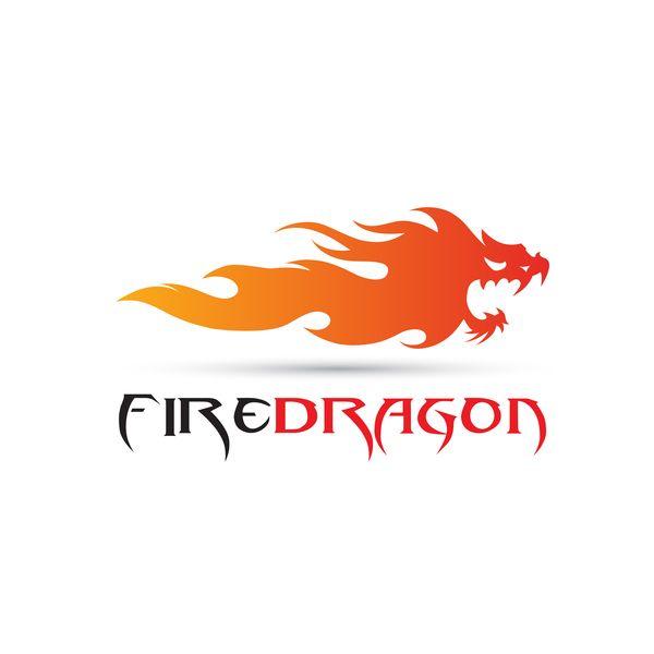 Fire Dragon Logo - Fire dragon logo vector free download