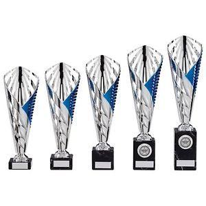 Modern Blue and Silver Logo - Blue Silver Modern Cup 5 Sizes Trophies Football Dance Sport Cups