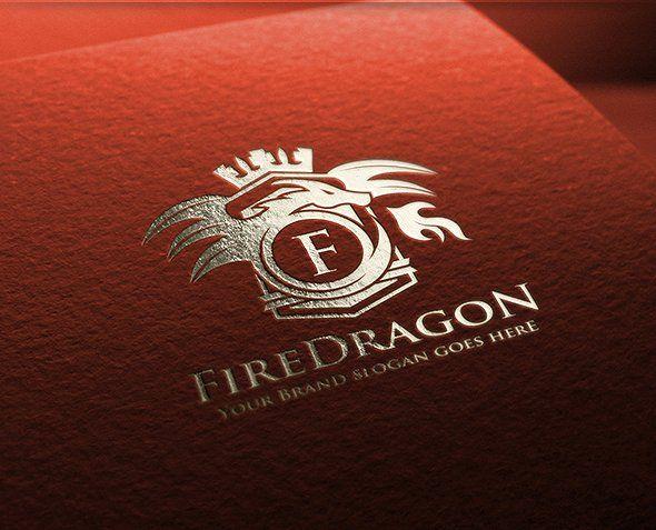 Fire Dragon Logo - Fire Dragon Letter Crest Logo ~ Logo Templates ~ Creative Market