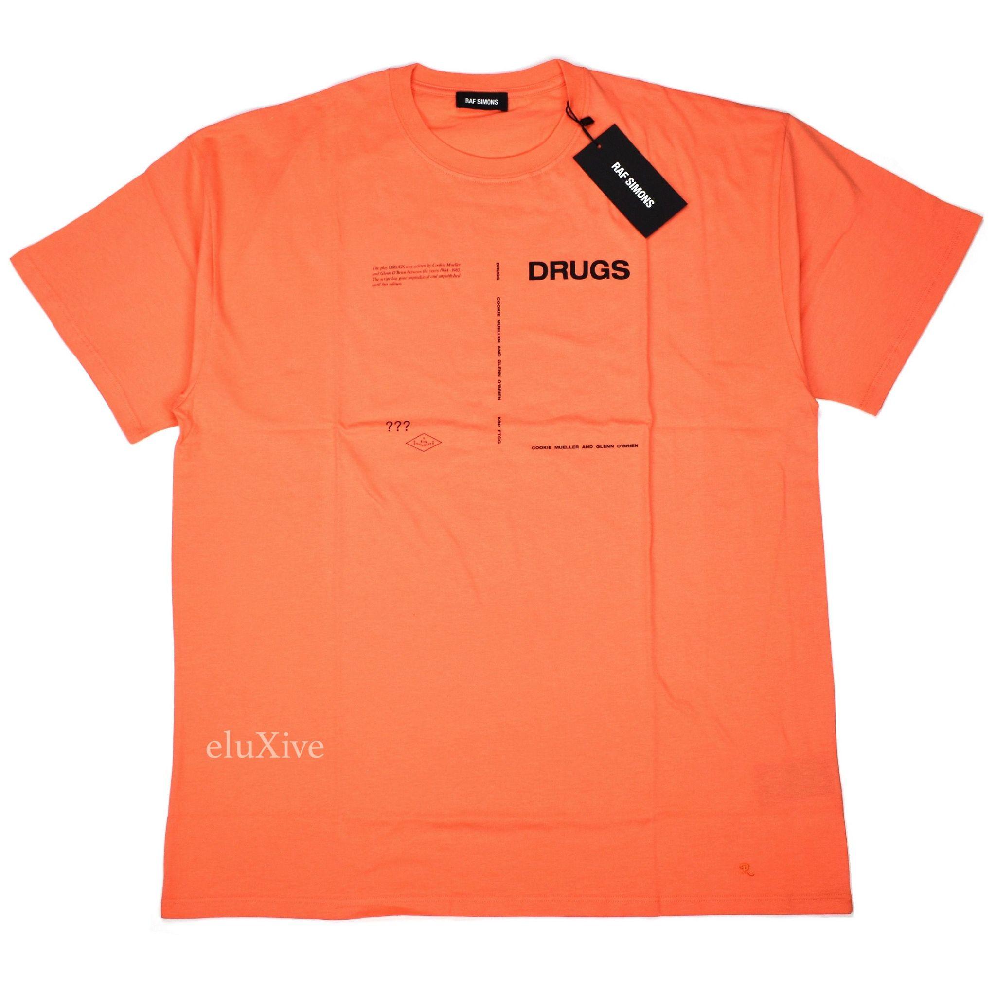 Orange O Logo - Raf Simons 'DRUGS' Logo T Shirt
