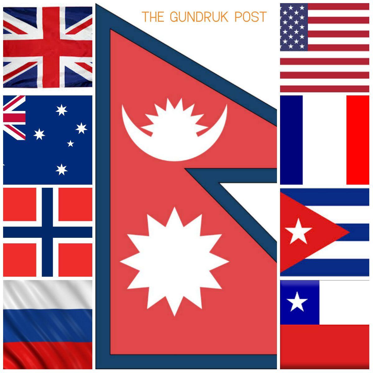 Red White and Blue Flag Logo - INTERESTING! NEPAL SHARE RED WHITE BLUE FLAG COLORS WITH USA, UK