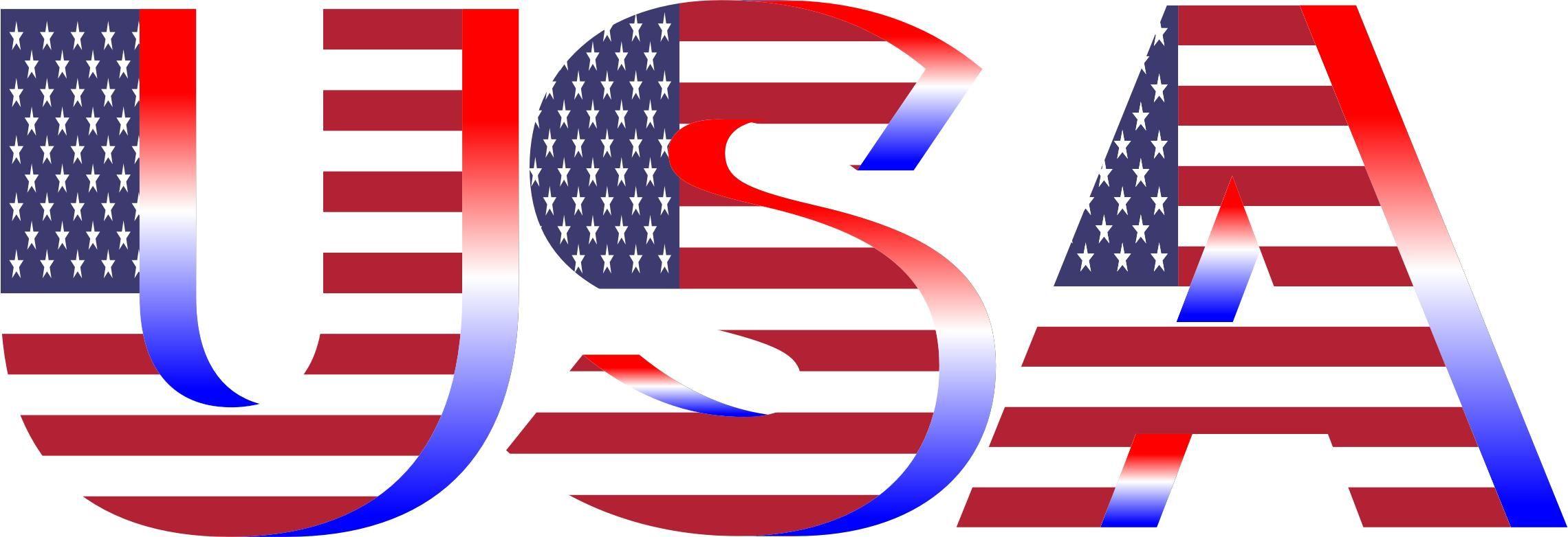 Red White and Blue Flag Logo - USA Flag Typography Red White And Blue No Background Icon PNG