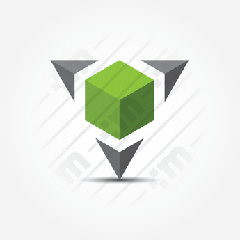 Square with Triangle Logo - 3D Logo Design Square Triangle – Clever Mark Store