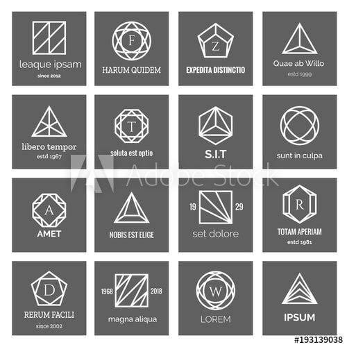 Square with Triangle Logo - Geometric shapes logo. Hexagon and triangle, square and circle