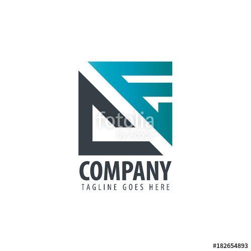 Square with Triangle Logo - Initial Letter CE Design Square and Triangle Logo Stock image
