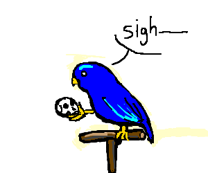 Pickle Bird Logo - Blue pickle bird thinking of Shakespear drawing by AntiMatter ...