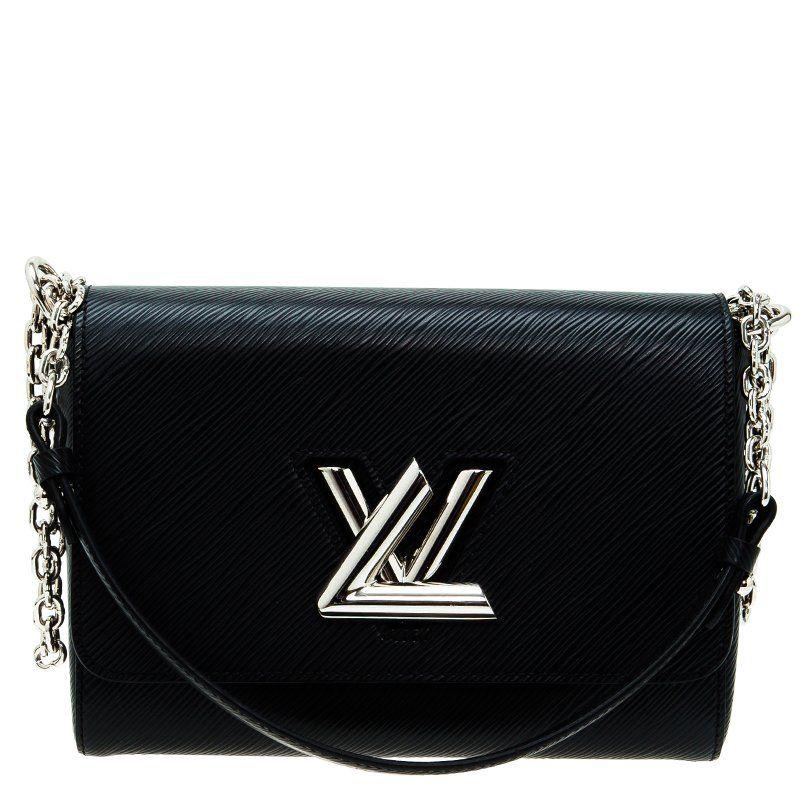 Small Louis Vuitton Logo - Buy Louis Vuitton Black Epi Malletage Twist MM Shoulder Bag 49550 at ...