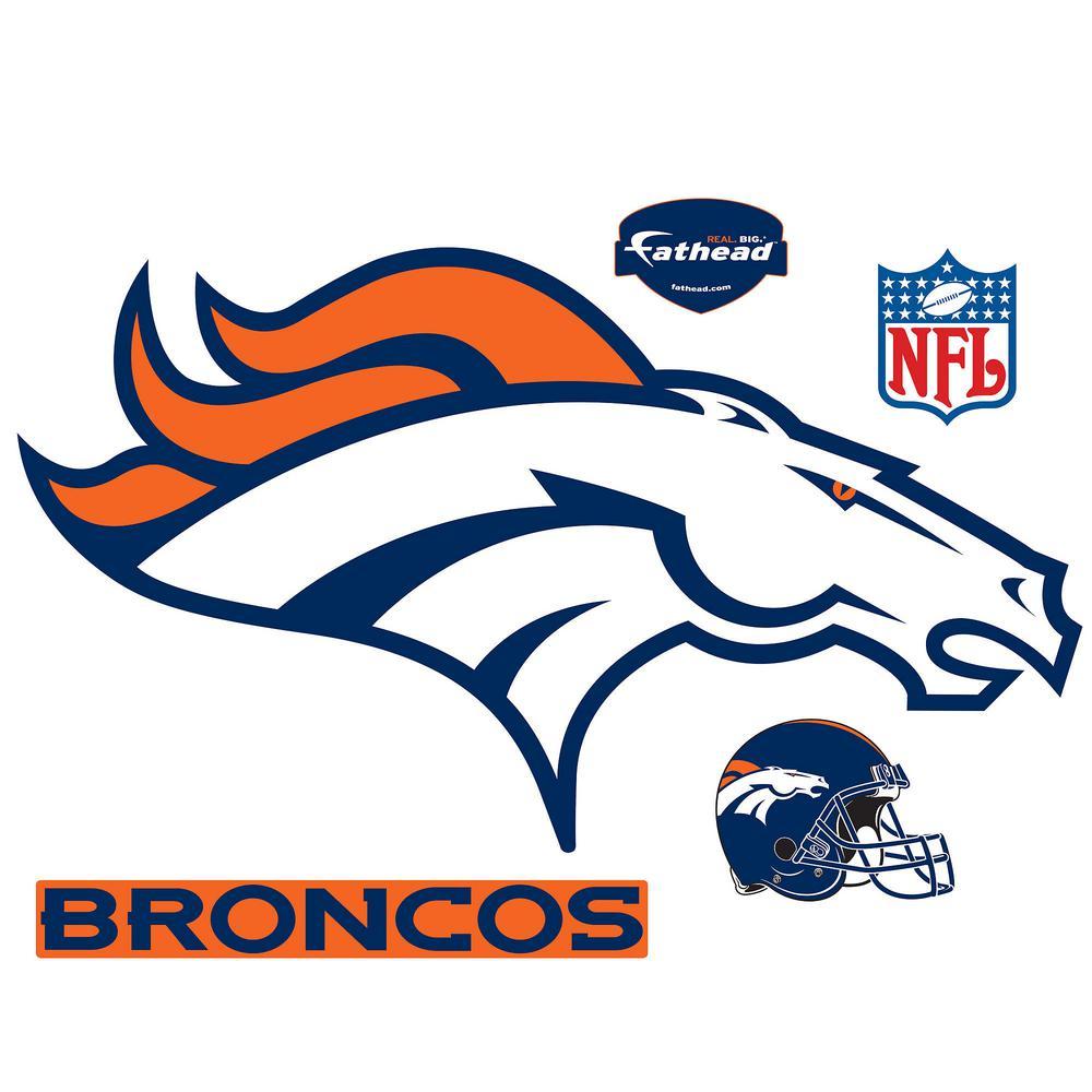 Broncos Logo - Fathead 32 in. H x 54 in W Denver Broncos Logo Wall Mural-14-14012 ...