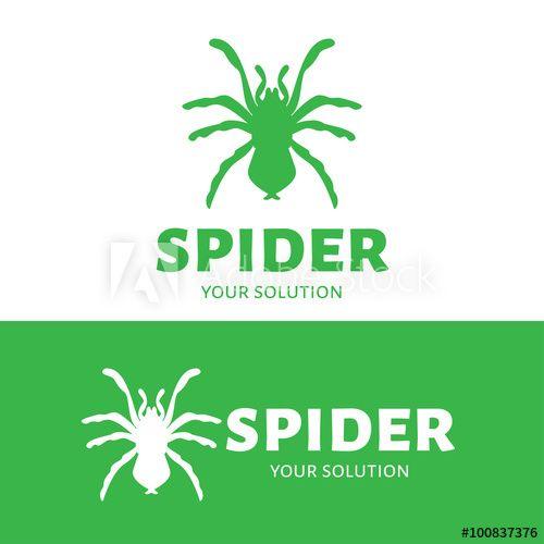 Green Spider Logo - Vector spider logo. Green and white options - Buy this stock vector ...