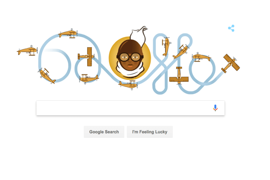 American Google Logo - An American legend': Google Doodle celebrates aviator Bessie Coleman ...