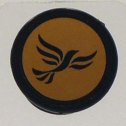 Black and Gold Bird Logo - Magnetic Badge with Black Bird on Gold Background - Lib Dem Image