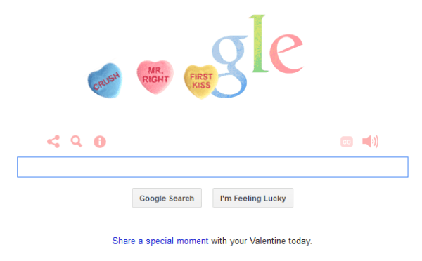 American Google Logo - Valentine's Day Google Logo Tells 6 