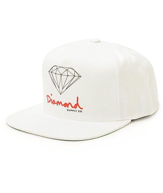 White Diamond Supply Logo - Diamond Supply Co. OG Logo White Snapback Hat | Zumiez