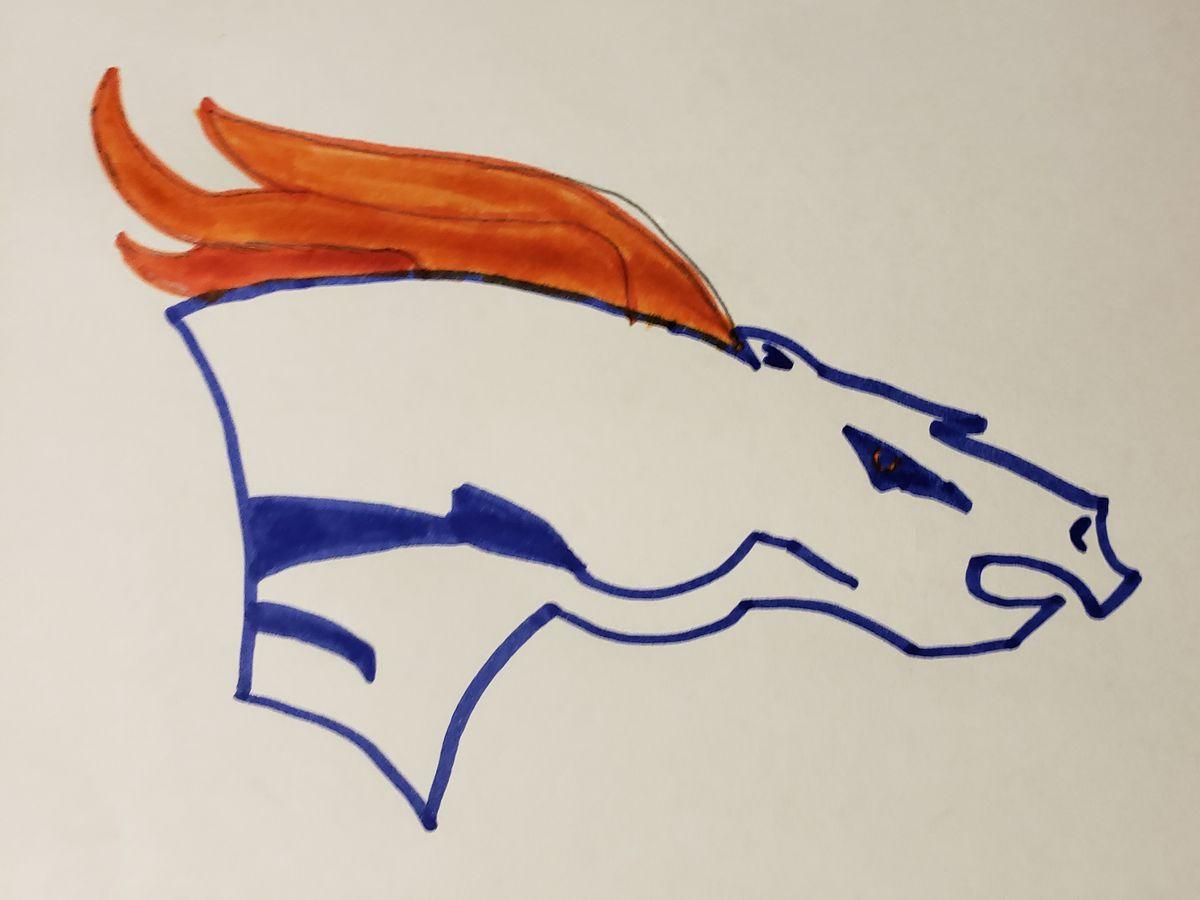 Broncos Logo - Bradley Chubb attempted to paint the Denver Broncos logo High