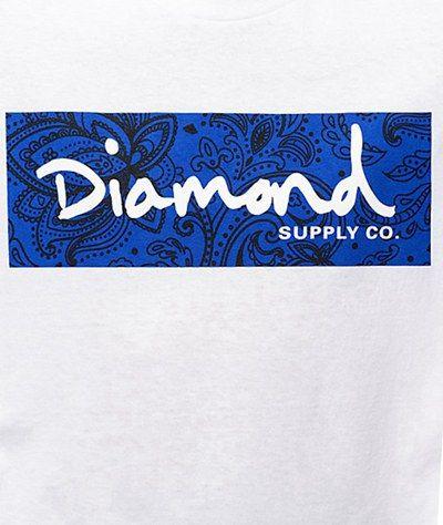 White Diamond Supply Logo - Diamond Supply Diamond Supply Co Radiant Box Logo T-Shirt White For Men