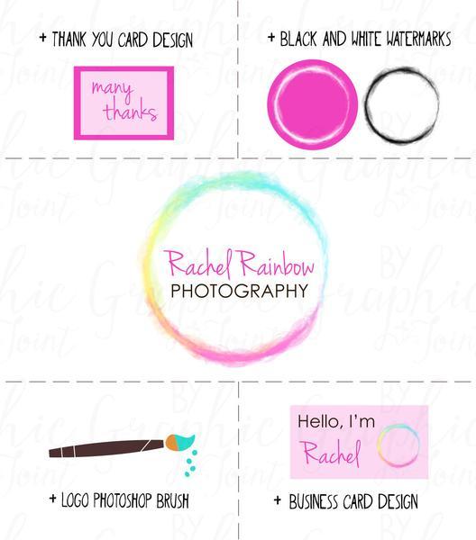 Rainbow Circle Logo - Smoky Rainbow Circle Logo / Photography Logo + Watermarks B&W + ...