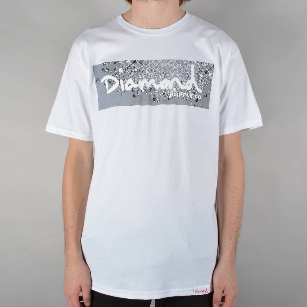 White Diamond Supply Logo - Diamond Supply Co. Scatter Box Logo Skate T-Shirt - White - SKATE ...