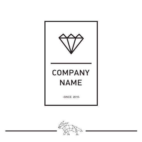 White Diamond Logo - Sleek Black and White Diamond Logo Template Pre-made logo | Etsy
