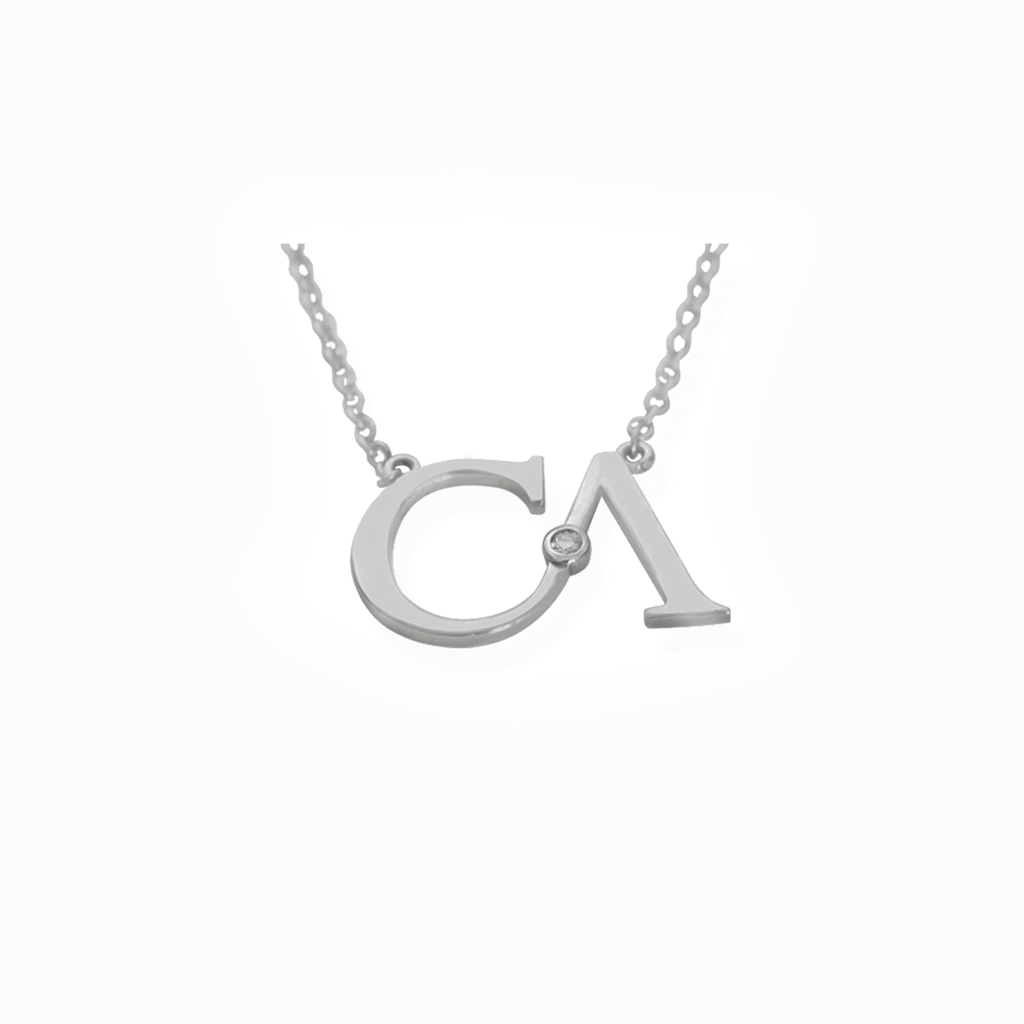 White Diamond Logo - CA CA logo 18 Karat White Gold and Diamond Pendant Necklace