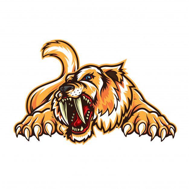 Animal Logo - Sabertooth animal logo mascot Vector