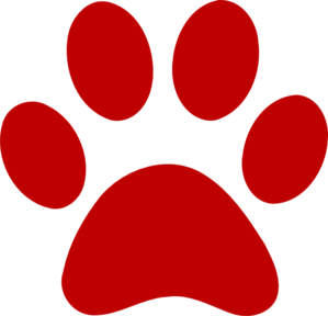 Red Dog Paw Logo - Red Paw Print clip art. School. Paw print clip art, Clip art