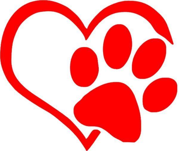 Red Dog Paw Logo - Love The Dog Paw Print Window Decoration Decal Creative Motorcycle ...