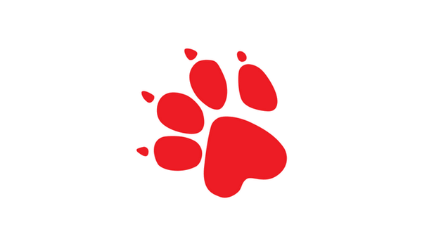 Red Dog Paw Logo - Logo Naughty Dog