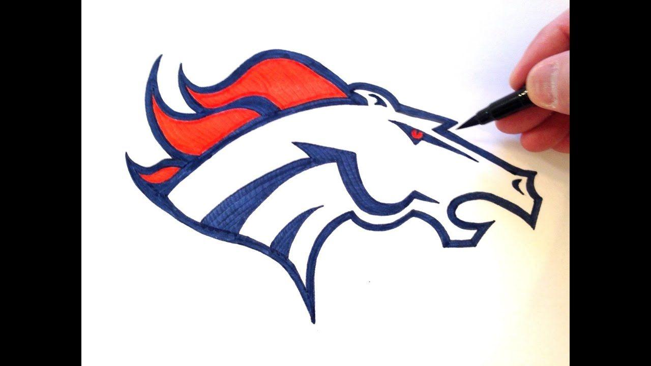Broncos Logo - How to Draw the Denver Broncos Logo FREEHAND - YouTube