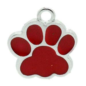 Red Dog Paw Logo - 10PCs Gift Charm Pendants Enamel Red Dog's Paw Silver Tone 18mmx16mm ...