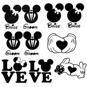 Mickey and Minnie Mouse Logo - mickey minnie mouse marriage wedding for home wall window decor auto ...