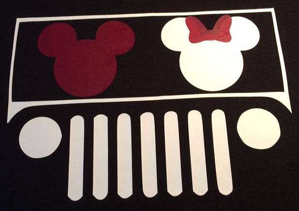 Mickey and Minnie Mouse Logo - Disney Jeep Logo with Mickey and Minnie Mouse Decal