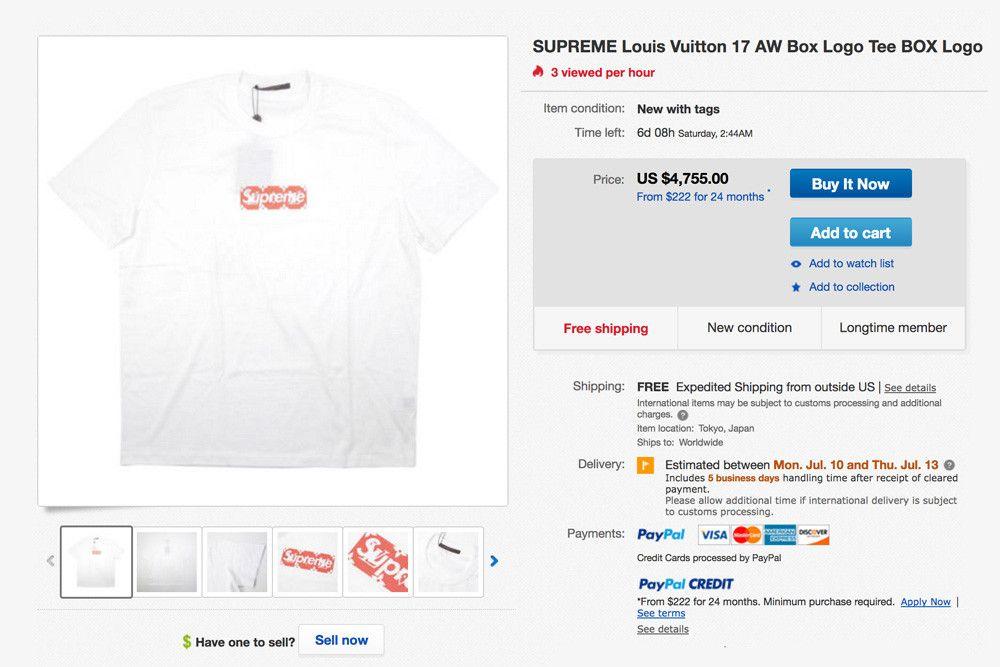 5 X 2 Supreme Logo - Supreme x Louis Vuitton Absurd Resell Prices | HYPEBEAST