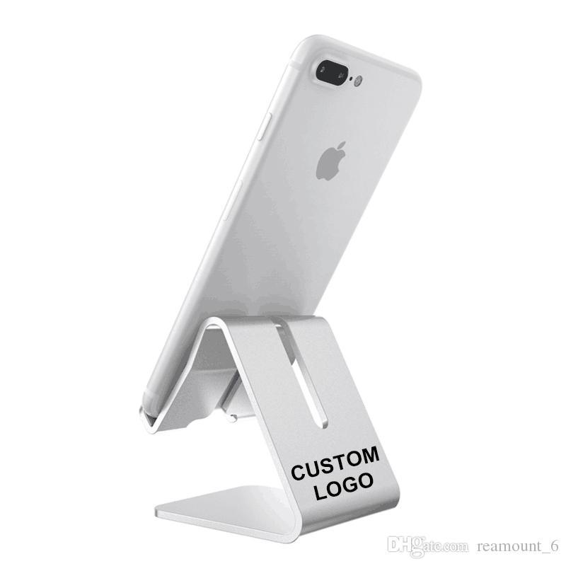 Simple Phone Logo - Desktop Mobile Phone Holder Metal Simple Portable Bracket