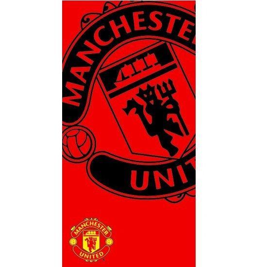 Black and Red I Logo - Official Manchester United Towel - Black Logo Super